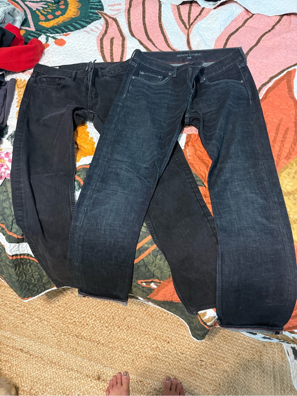 Banana Republic Men’s Straight Jeans in Black and Charcoal Washes